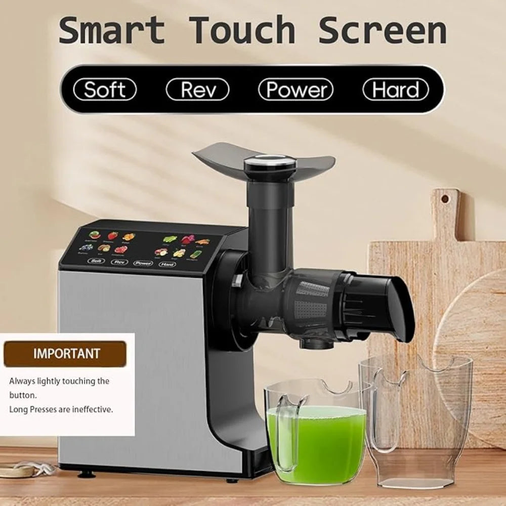 Portable Juicer with 2 Speed Modes, Touchscreen Cold Press Juicer, Safe & Quiet Operation and Easy To Clean, Juicer