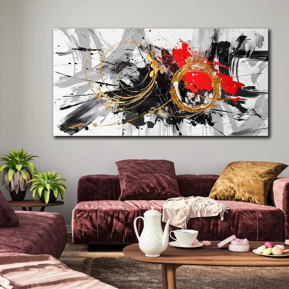 Decorative Paintings Large Abstract Art Wall  Black and White Canvas Wall Art Decorative Pictures for Living Room Home Decor