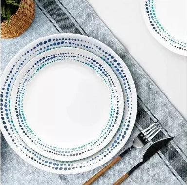 NewCorelle 16pc Vitrelle Ocean Blues Dinnerware Set