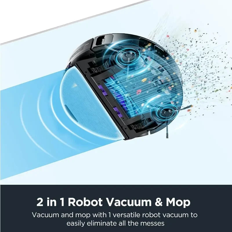 Robotic Vacuum and Mop ComboCarpet&Floor, Auto Lifting Mop, LiDAR Navigation, App Control