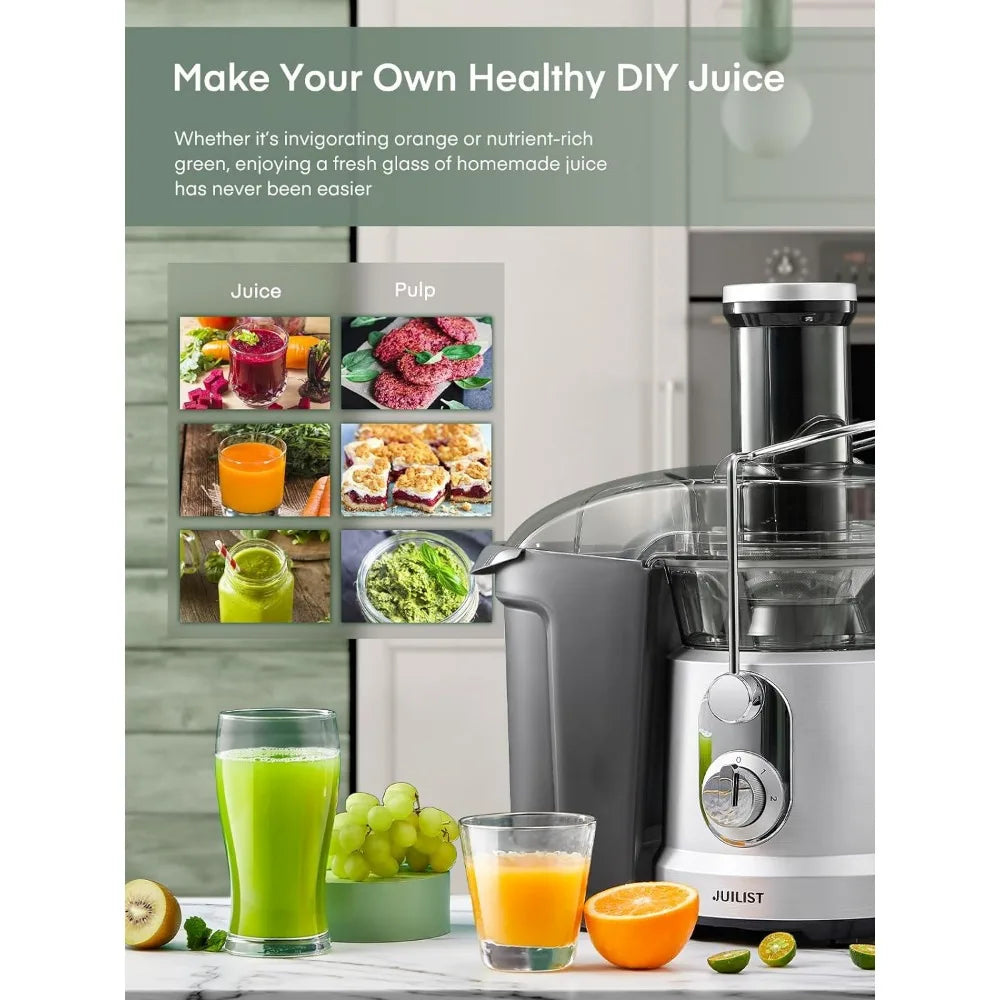 1300W Juicer Machines, Juilist Powerful Juice Extractor Machine with 3.2" Wide Mouth for Whole Fruits & Veggies