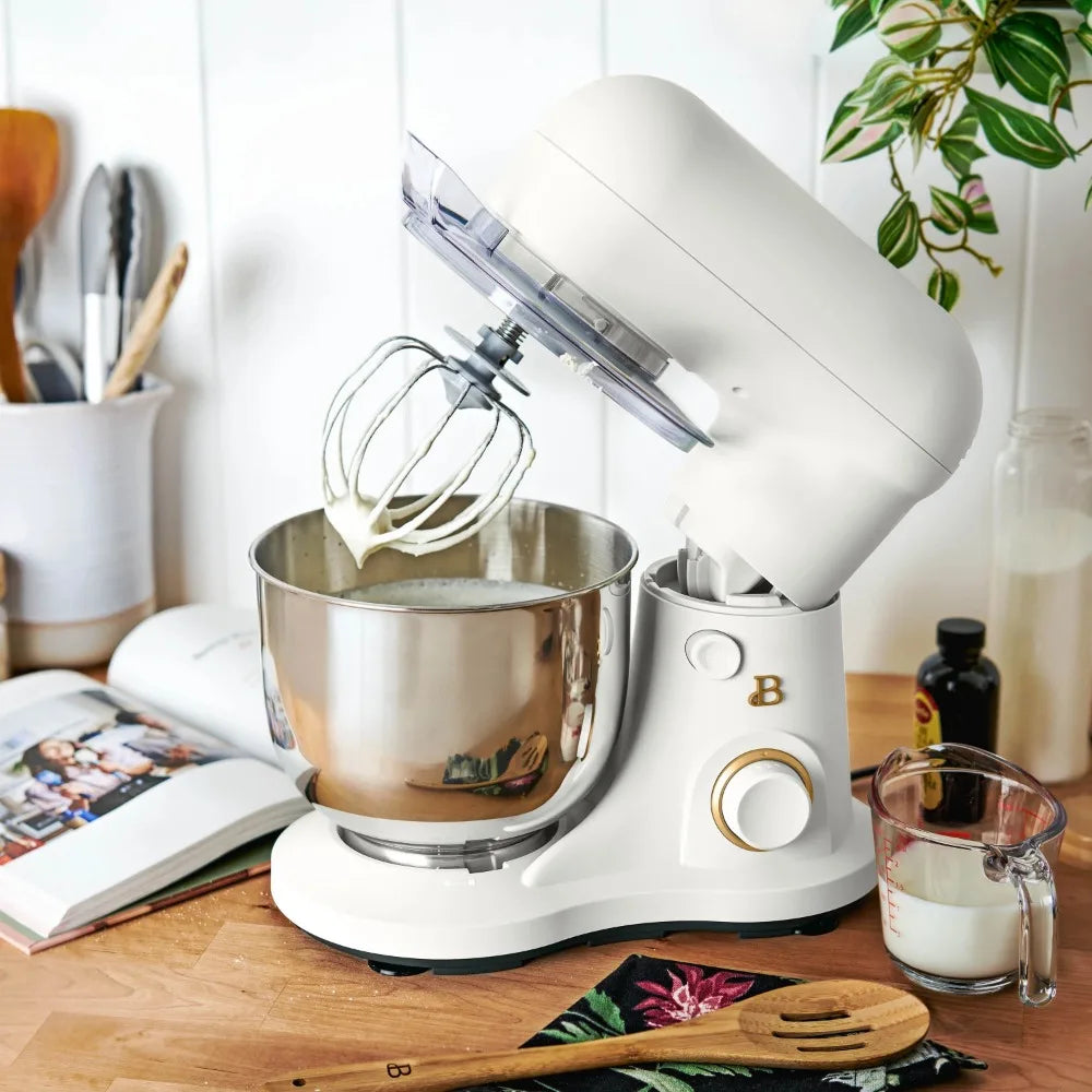 Beautiful 3.5 Qt Stand Mixer, Lightweight & Powerful with Tilt-Head, White Icing