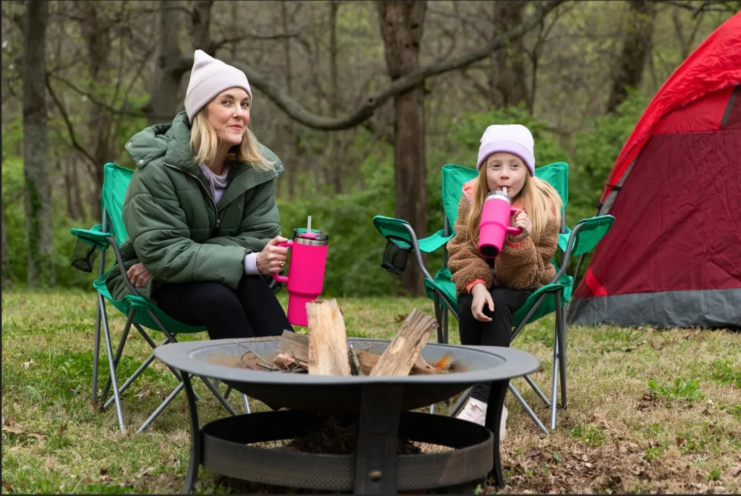 40 Oz Vacuumr-Insulated Stainless-Steel Tumble with Handle Hot Pink Double-walled Stainless-steel Construction