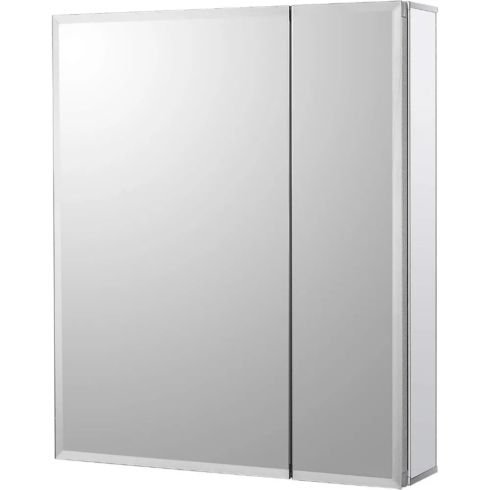 Bathroom mirror cabinet, surface mounted and embedded wall cabinet, 23.6 x 25.6 inch bathroom wall cabinet