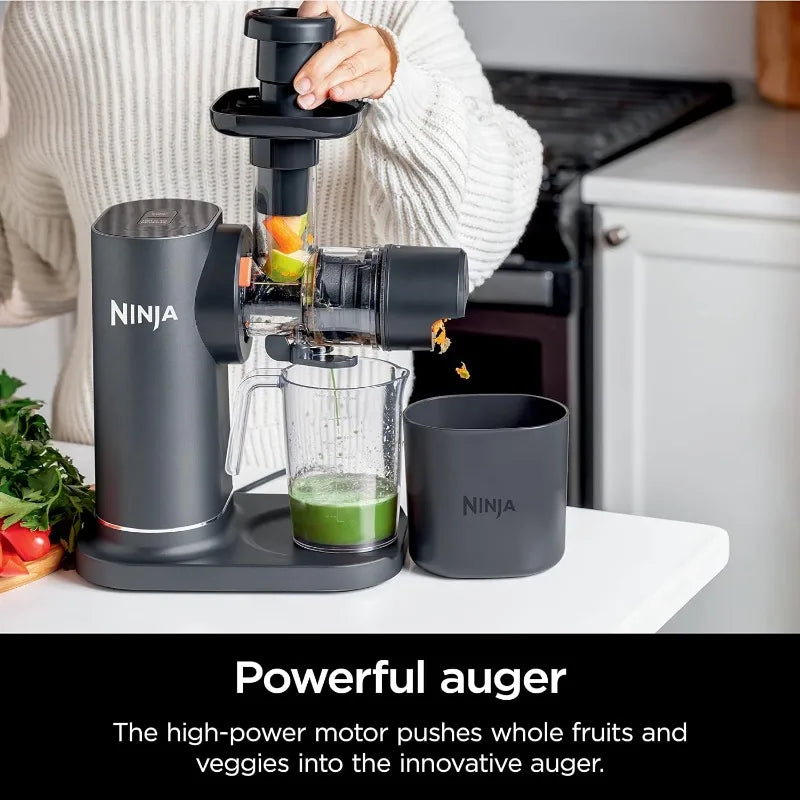 Ninja JC151 NeverClog Cold Press Juicer, Powerful Slow Juicer with Total Pulp Control, Countertop, Electric, 2 Pulp Functions