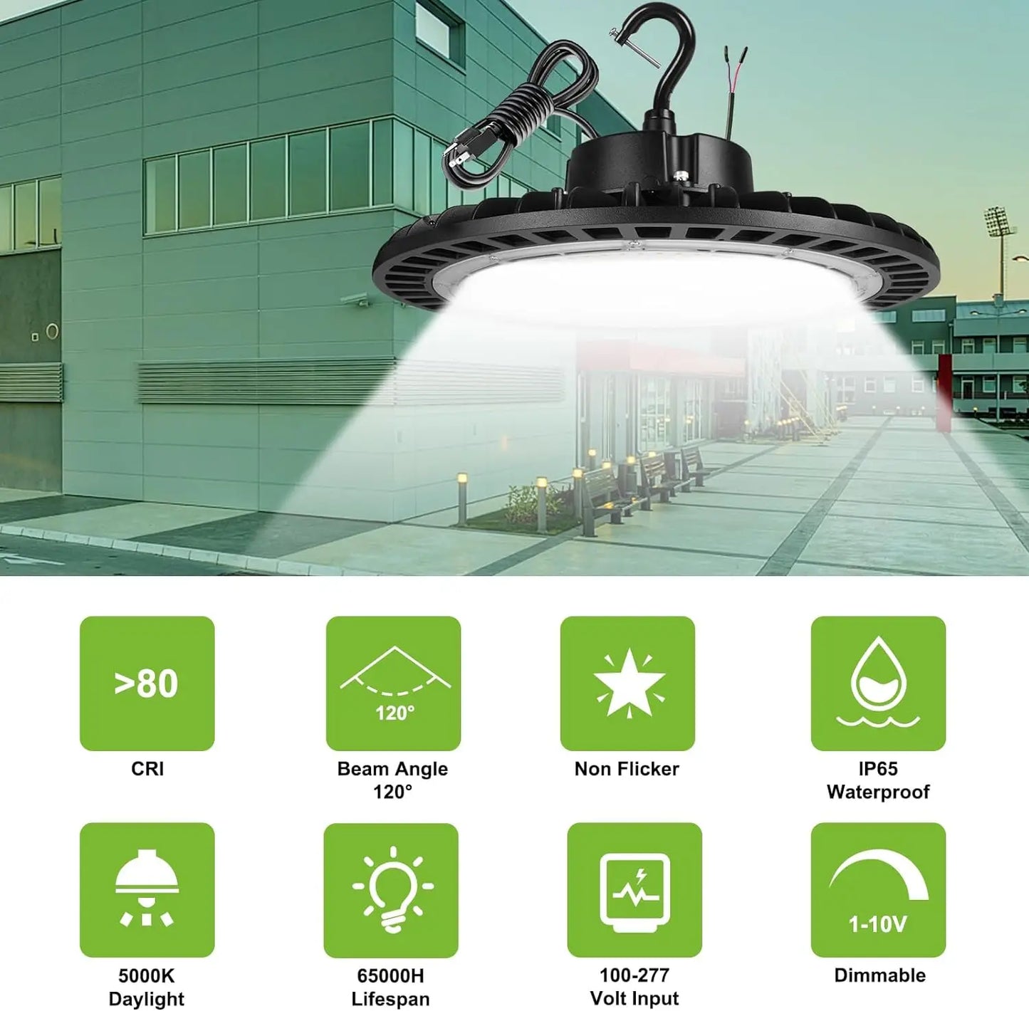 UFO Led High Bay Light 150W 5000K 4PACK ETL Listed High Bay Led Shop Lights 15000lm Dimmable Led High Bay Light