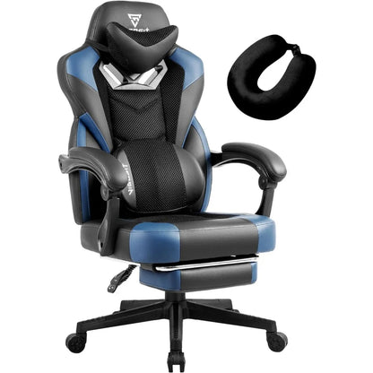 Ergonomic Gaming Chairs for Adults Heavy People, Massage Office Desk Computer Chair with Footrest and Lumbar Support