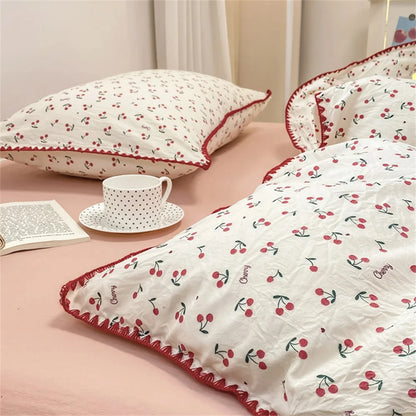 Red Cherry Lovely Bedding Set for Twin Full Queen Size Bed