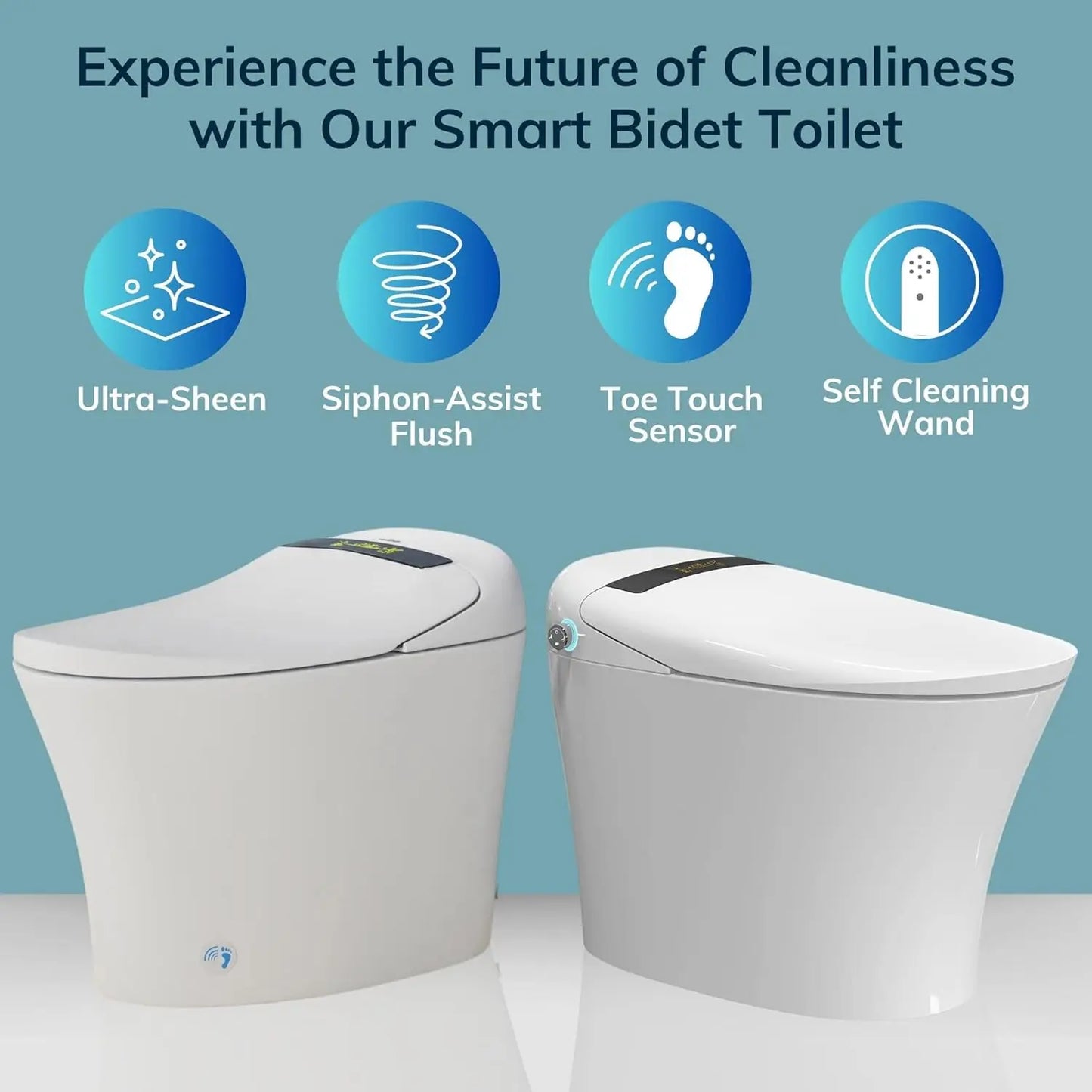 Modern Smart Toilet with Toe Touch Technology