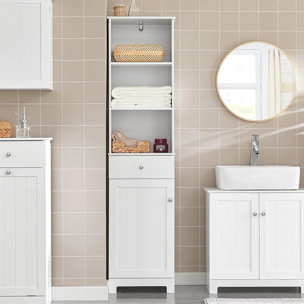 Tower Bath Cabinet With Shelf Bathroom Furniture Tall Bathroom Storage Cabinet With Shelves and Drawers Home