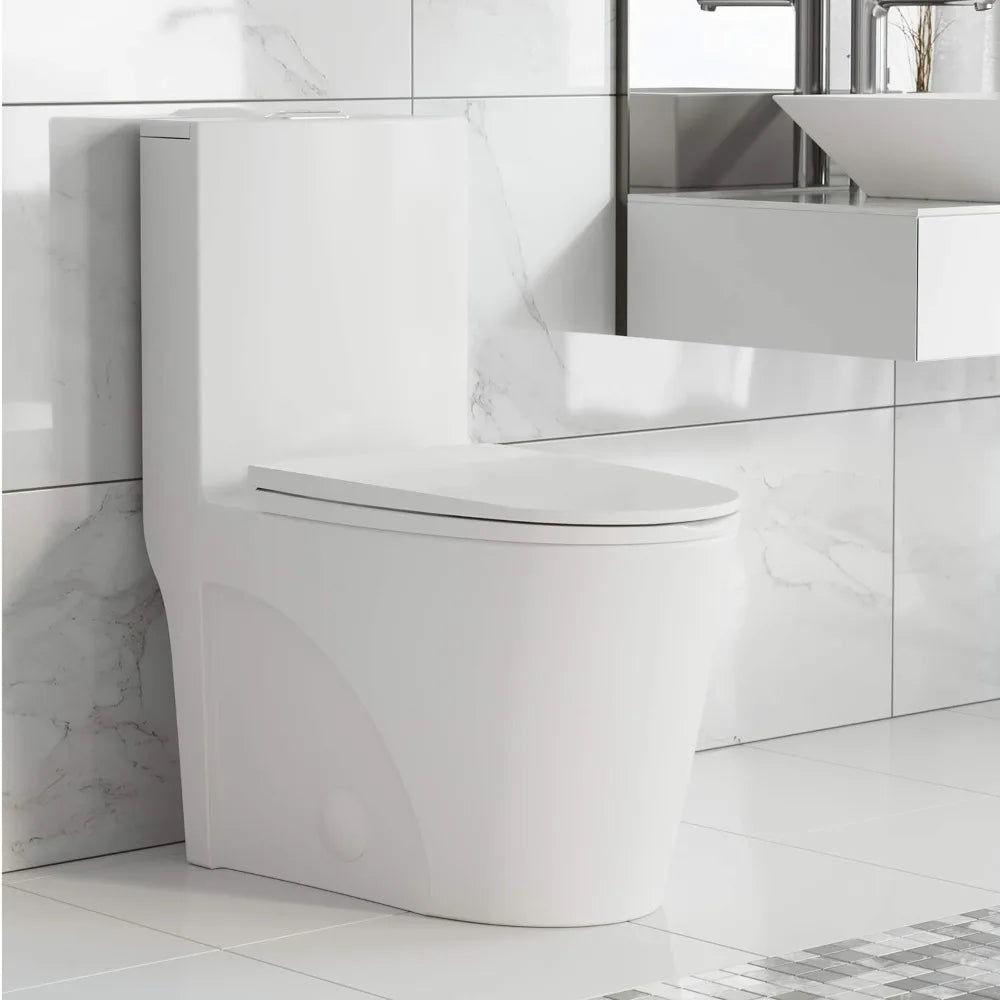 Modern One-Piece Toilet with Folding Cleaning Parts