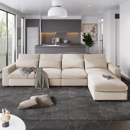 Modern Upholstered Sectional Sofa Couch Set,Modular L Shaped Sectional Living Room Sofa Set,Convertible Sofa Couch