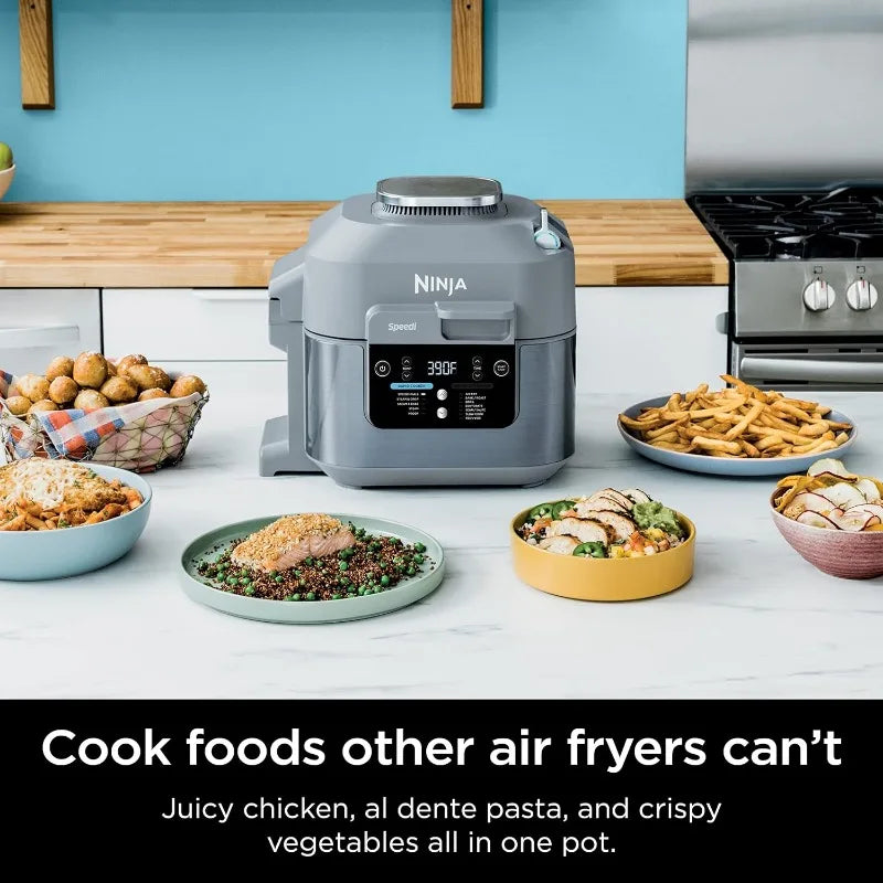 Ninja SF301 Speedy Rapid Cooker & Air Fryer, 6-Quart Capacity, 12-in-1 Functions to Steam, Bake, Roast, Sear, Sauté, Slow Cook