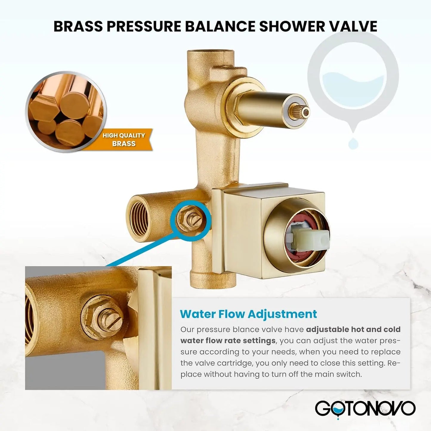 Rainfall Bathroom Shower System Rain Shower Head and Handle Set Wall Mounted Shower Complete Combo Solid Brass Pressure