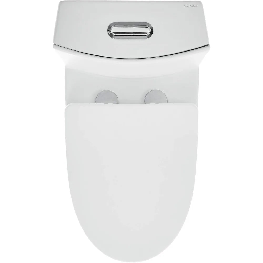 Swiss Madison SM-1T254 St. Tropez 1-Piece Toilet: Dual-Flush 1.1/1.6 GPF, Modern, 26.6x15x31", Matte White