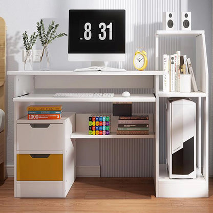 Room Desk Study White Multipurpose Home Office Computer Writing Desk Furniture Table Desks Reading Gaming Desktop Bedroom Wood