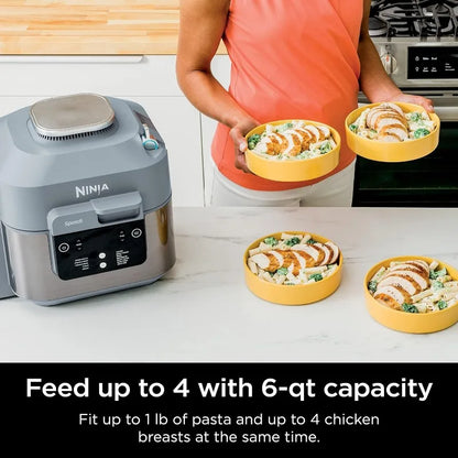 Ninja SF301 Speedy Rapid Cooker & Air Fryer, 6-Quart Capacity, 12-in-1 Functions to Steam, Bake, Roast, Sear, Sauté, Slow Cook