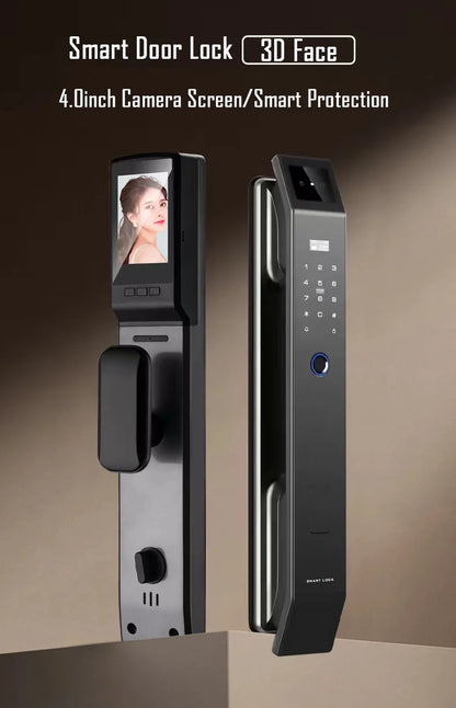 3D Face Recognition Unlock Digital Door Lock With Camera FIngerprint Password Unlock Keyless Electronic Door Lock