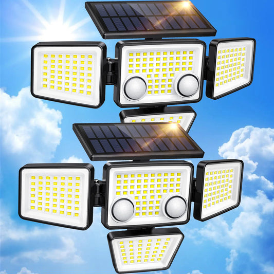 Solar Outdoor Lights - 3000LM 188 LED Motion Sensor Lights Solar Flood Security Lights for Backyard Yard Patio