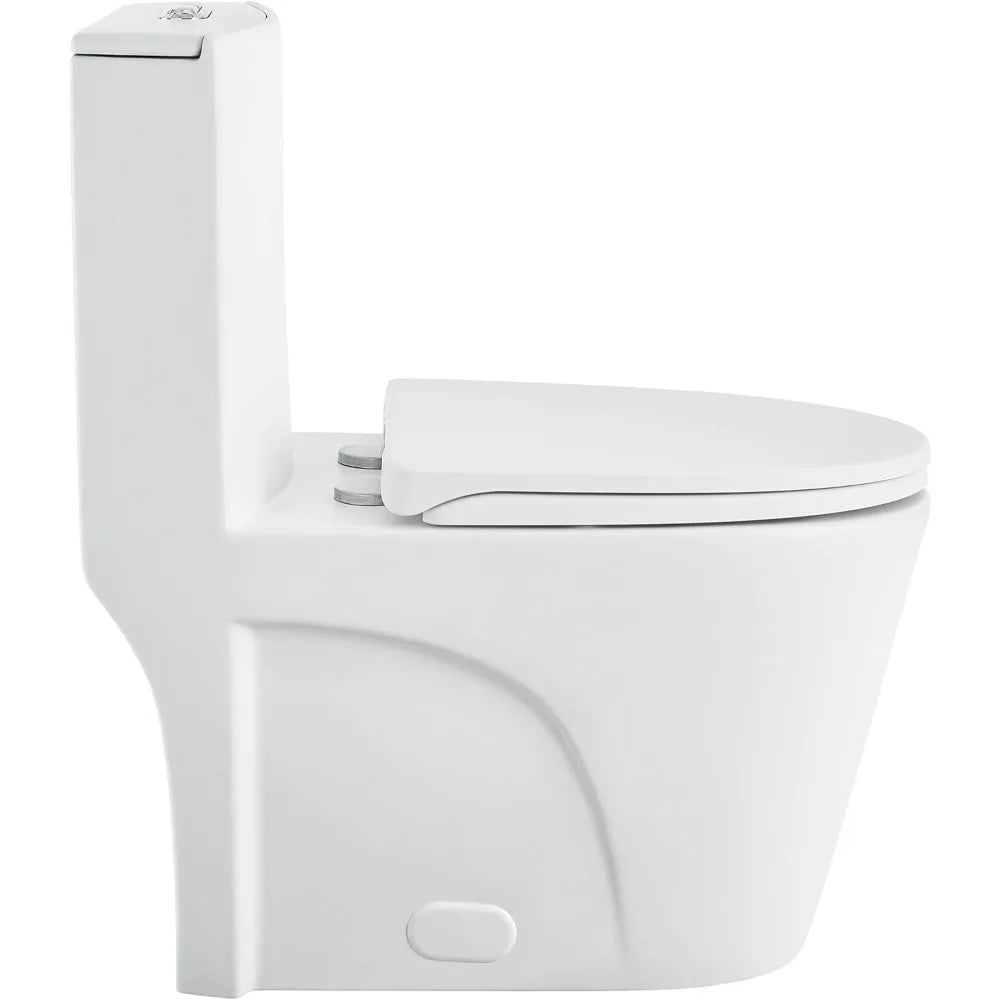 Swiss Madison SM-1T254 St. Tropez 1-Piece Toilet: Dual-Flush 1.1/1.6 GPF, Modern, 26.6x15x31", Matte White