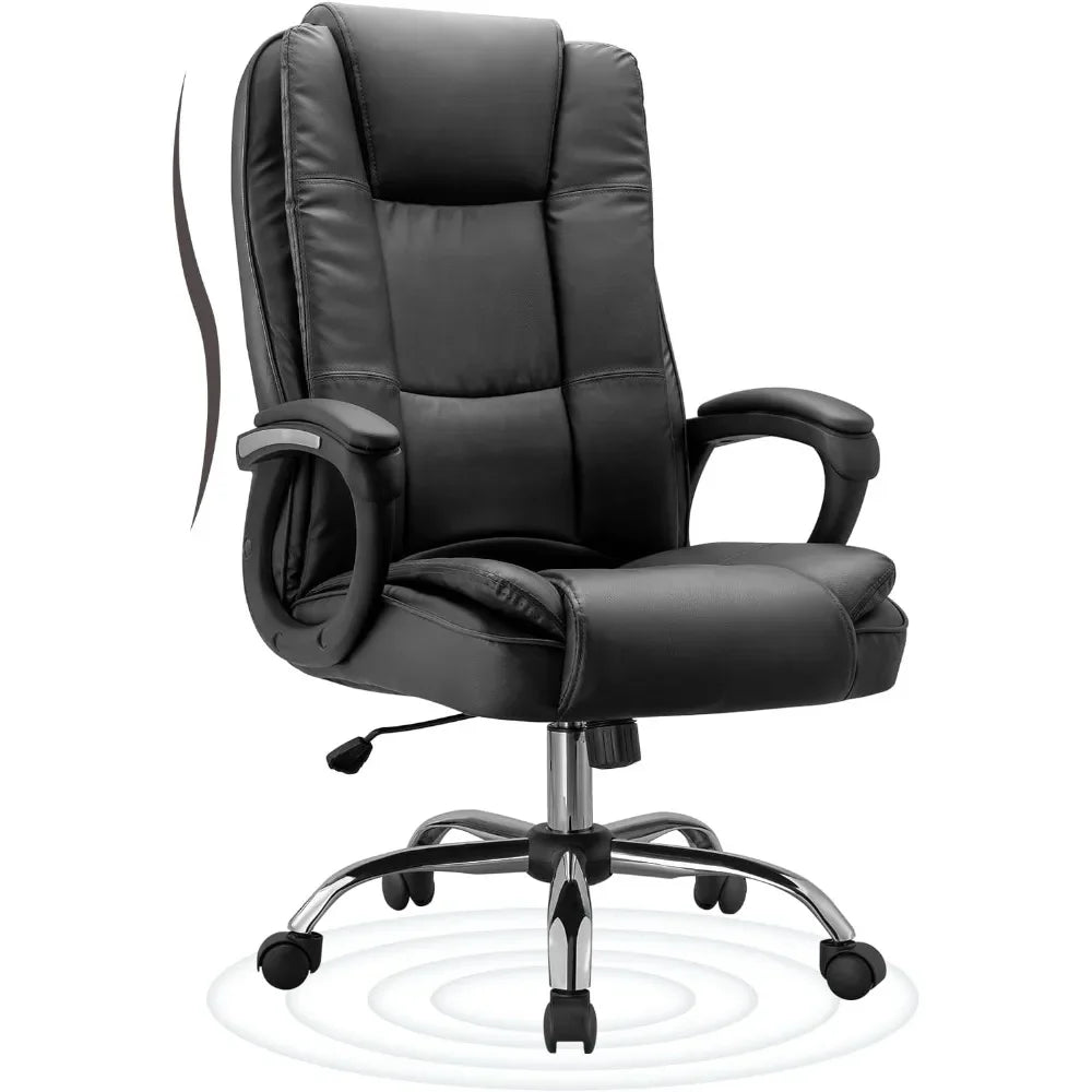 Office Chair, Executive Office Chair Height Adjustable PU Leather Computer Chair, High Back Home Office Desk Chairs