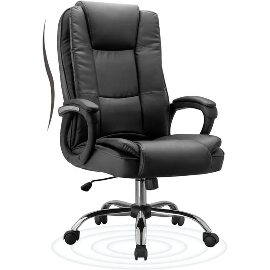 Office Chair, Executive Office Chair Height Adjustable PU Leather Computer Chair, High Back Home Office Desk Chairs