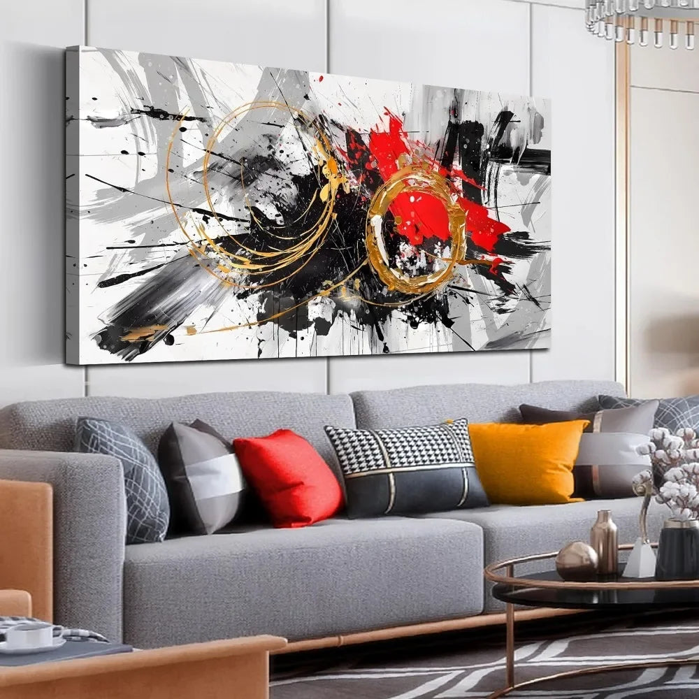 Decorative Paintings Large Abstract Art Wall  Black and White Canvas Wall Art Decorative Pictures for Living Room Home Decor