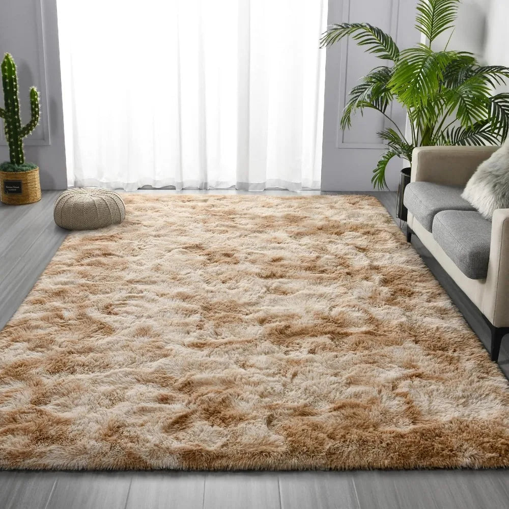 Carpet Large Shag Area Rugs 8 X 10 Living Room Carpet for Bedroom Ultra Soft Fluffy Furry Rugs for Bedroom Beige Home Furniture