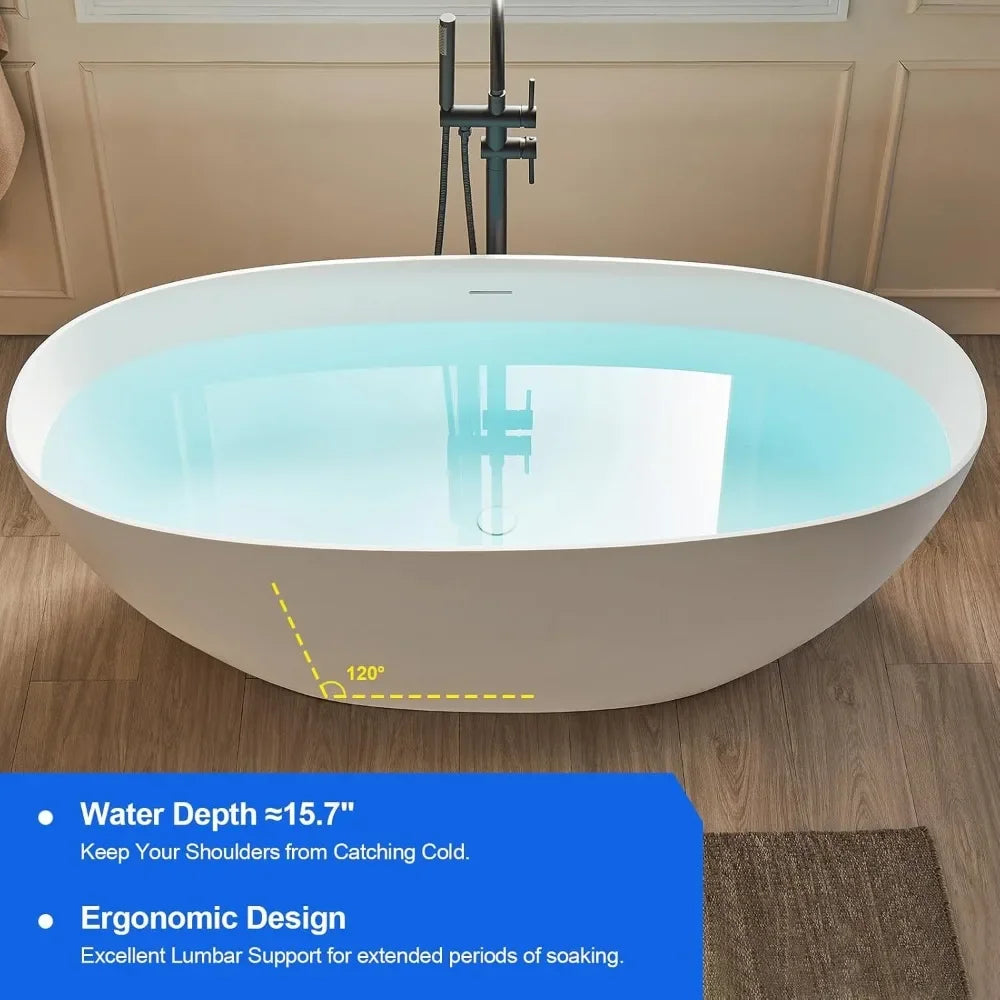 Freestanding Elegant Oval Soak bath Tub