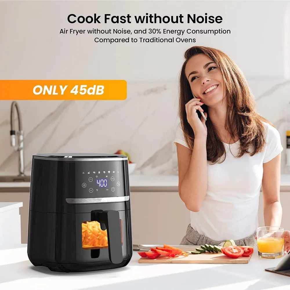 Air Fryer Oven 5 Qt Large Oil Free Touch Screen 1500W Mini  Combo with 7 Accessories, One-Touch Digital Controls