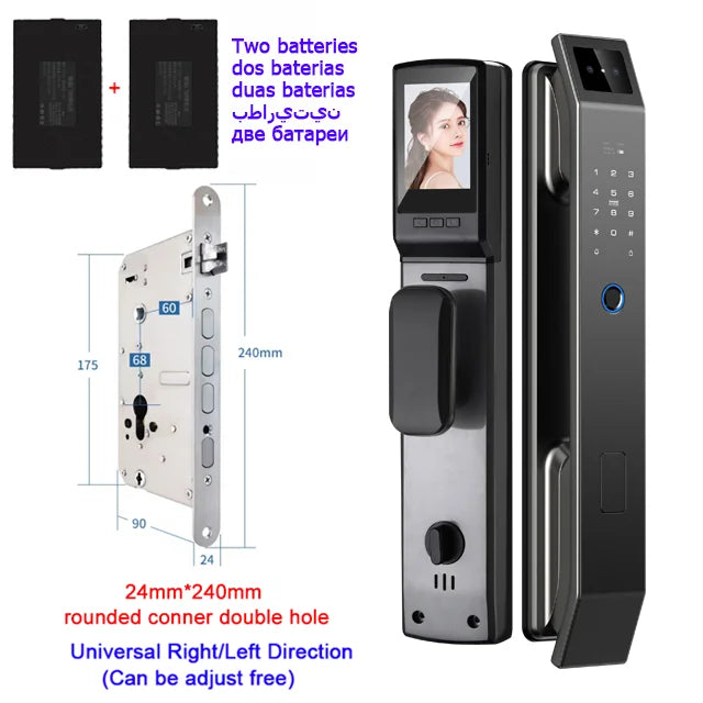 3D Face Recognition Unlock Digital Door Lock With Camera FIngerprint Password Unlock Keyless Electronic Door Lock