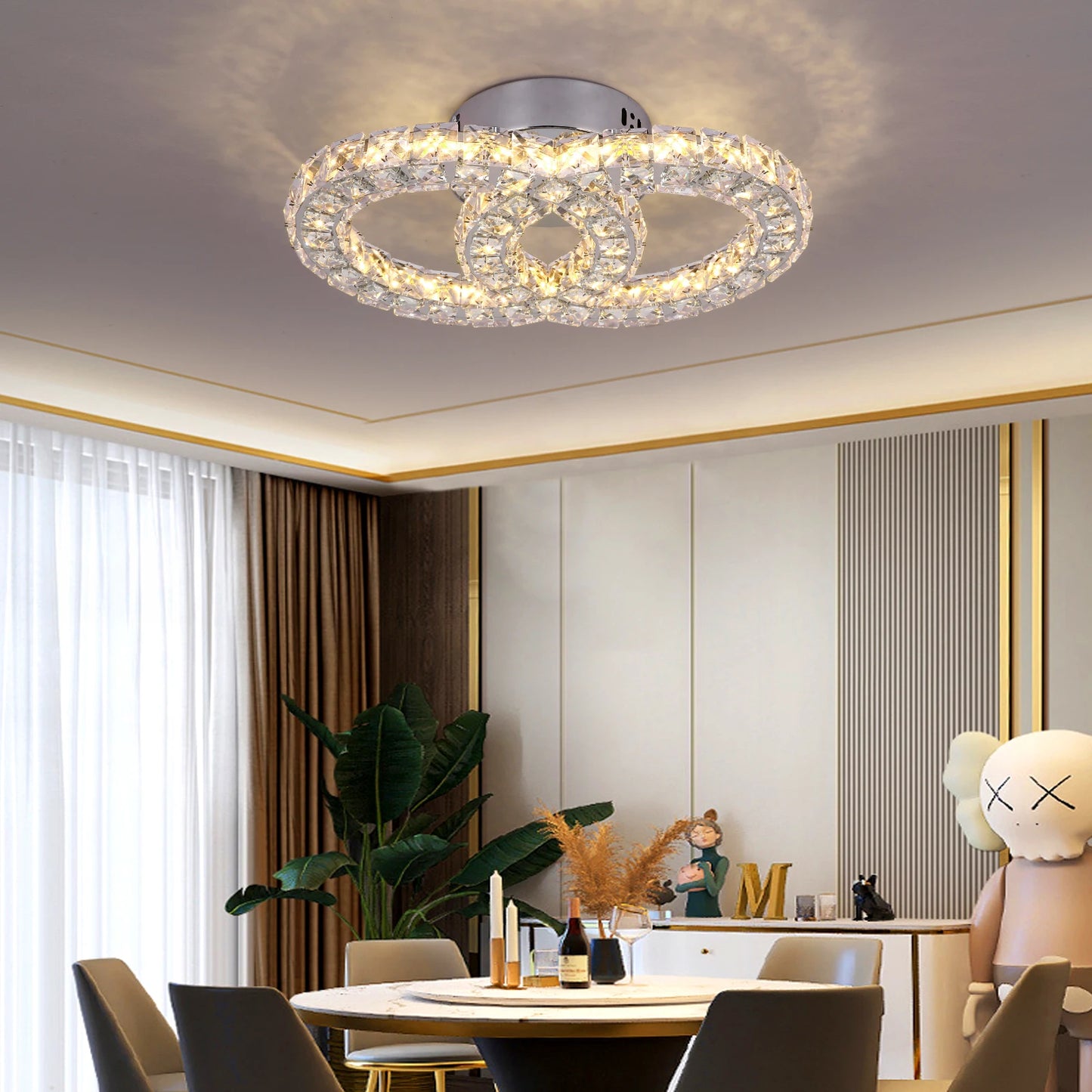 Sparkling Crystal LED Pendant Light for Home and Office.