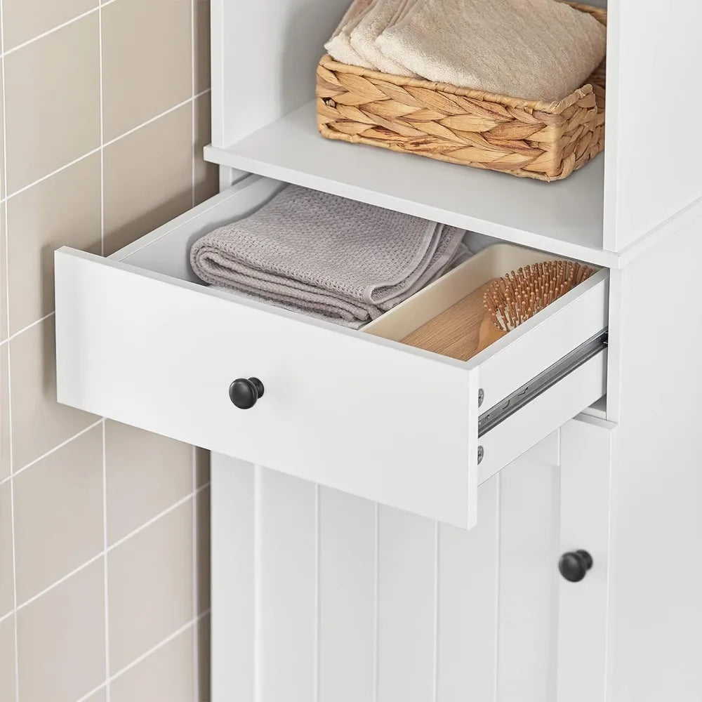 Tower Bath Cabinet With Shelf Bathroom Furniture Tall Bathroom Storage Cabinet With Shelves and Drawers Home