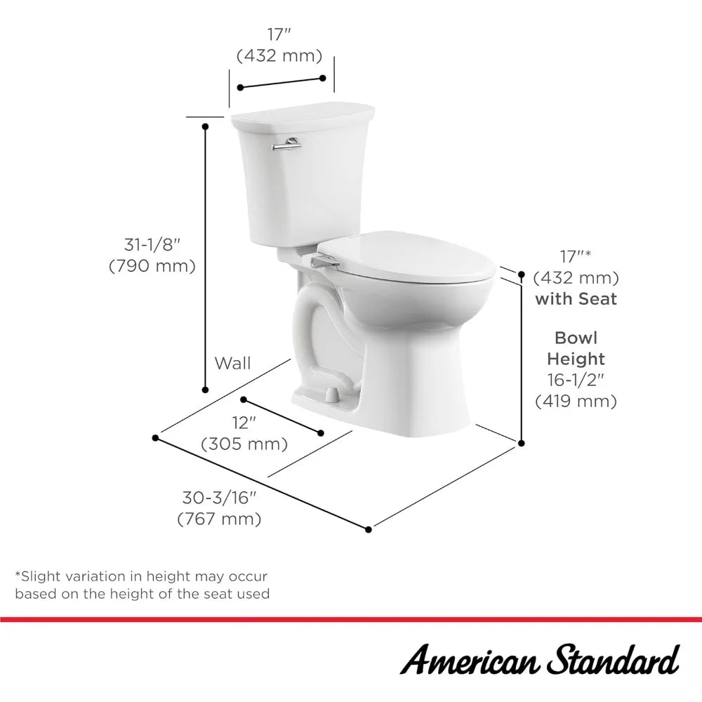 Edgemere Two-Piece Toilet with AquaWash Slim Spalet Seat and Wax Ring, Elongated Front, Left Hand Flush, White, 1.28 gpf