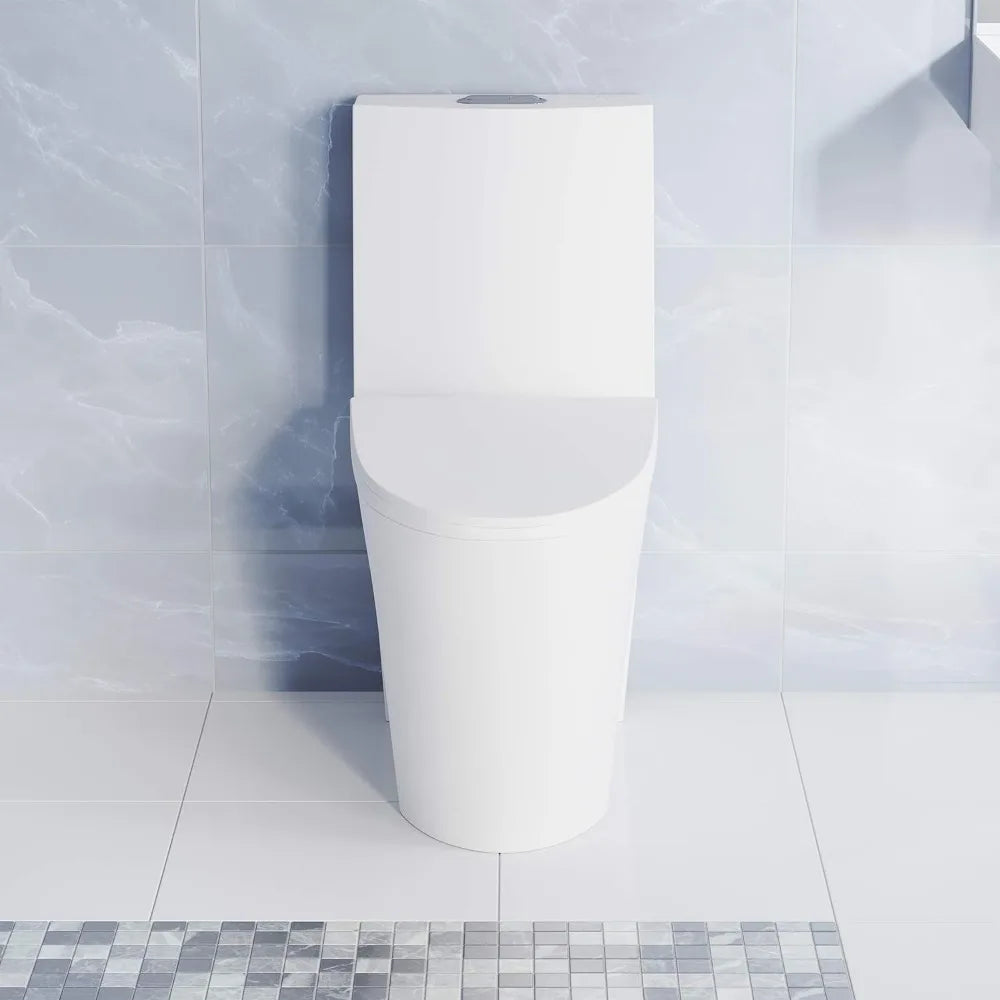 Swiss Madison SM-1T254 St. Tropez 1-Piece Toilet: Dual-Flush 1.1/1.6 GPF, Modern, 26.6x15x31", Matte White