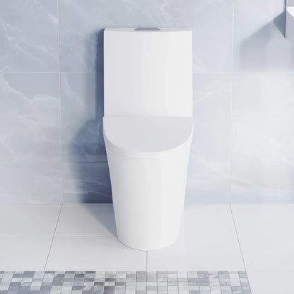 Swiss Madison SM-1T254 St. Tropez 1-Piece Toilet: Dual-Flush 1.1/1.6 GPF, Modern, 26.6x15x31", Matte White