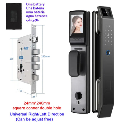 3D Face Recognition Unlock Digital Door Lock With Camera FIngerprint Password Unlock Keyless Electronic Door Lock