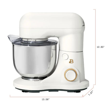 Beautiful 3.5 Qt Stand Mixer, Lightweight & Powerful with Tilt-Head, White Icing