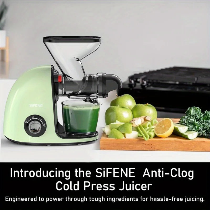 2nd Edition Cold Press Juicer, SiFENE Slow Masticating Juicer Machines for Fruit & Vegetable, Juice Maker Extractor with Dual Mo