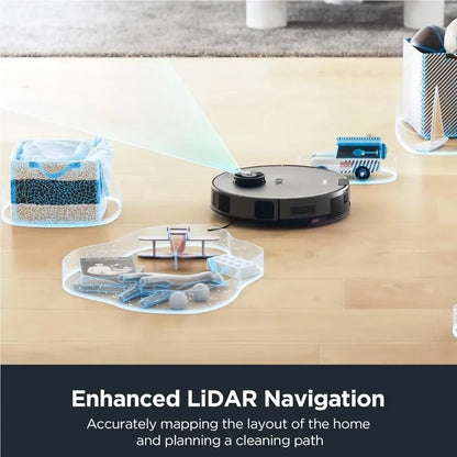 Robotic Vacuum and Mop ComboCarpet&Floor, Auto Lifting Mop, LiDAR Navigation, App Control