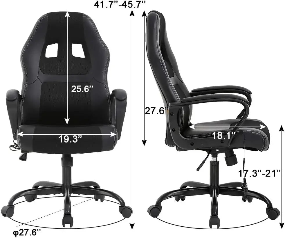 Furniture suppliesBestOffice PC Gaming Chair Massage Office Chair Ergonomic Desk  Adjustable PU Leather Racing Chair with L