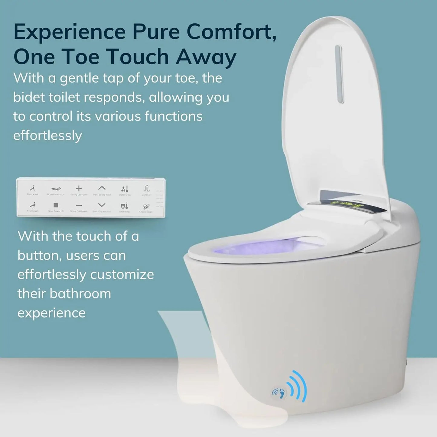 Tankless Toilet with Advanced Toe Touch