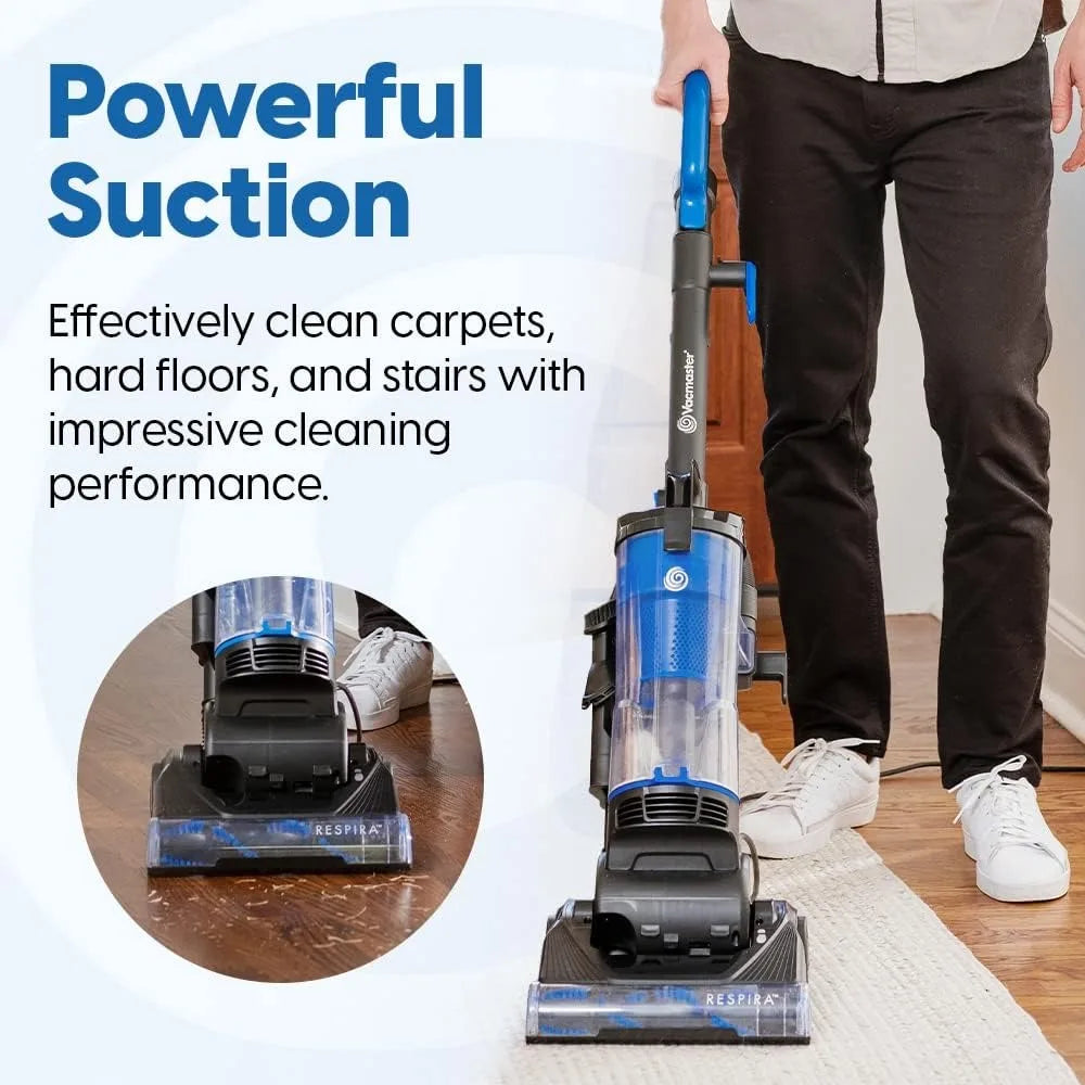 Bagless UprightVacuum Cleaner with Large Dust Cup Capacity, Efficient Cyclone Filtration System & 17ft Cord for Carpet