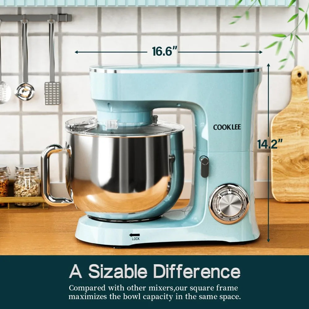 9.5 Qt. Stand Mixer, 660W 10-Speed Electric Kitchen Mixer with Flat Beaters, Wire Whip & Pouring Shield Attachments