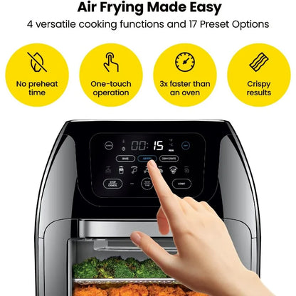 Multifunctional Digital Air Fryer Dehydrator Convection Oven, 17 Touch Screen Presets Fry Roast Dehydrate air fryer oven