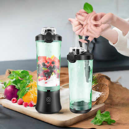 600ml Portable Mini Blender,USB Rechargeable Small Smoothie Blender,Large Capacity Travel Blender Portable Smoothies,Blends Ice